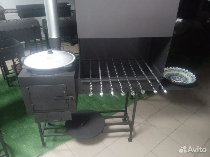 Мангал-казан с вытяжкой