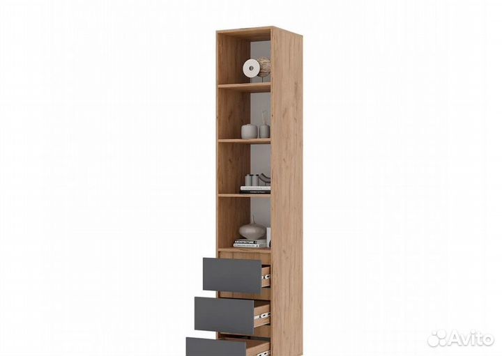 Пенал открытый 40см Хелен пн 02 серый графит