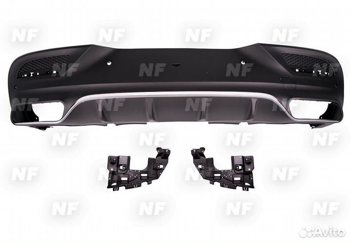 Диффузор 63 AMG хром Mercedes GLE Coupe