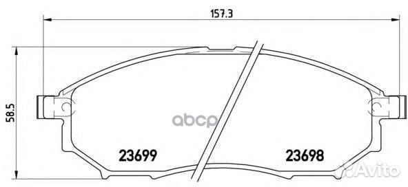 Колодки тормозные дисковые перед P56058 Brembo
