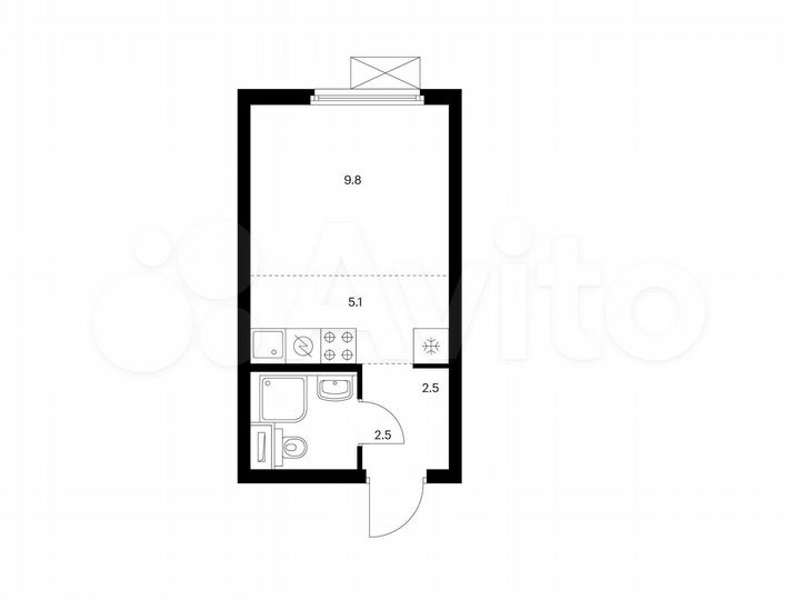 Квартира-студия, 19,9 м², 16/25 эт.