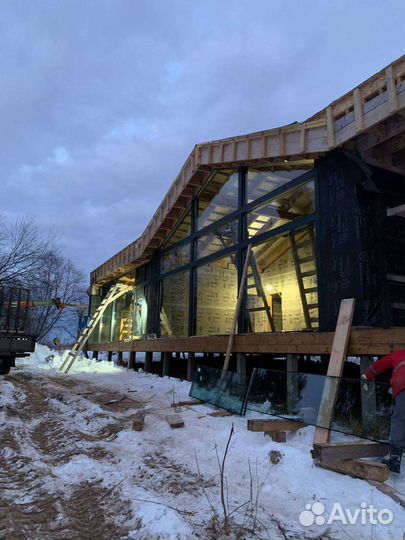 Остекление каркасных домов фахверков