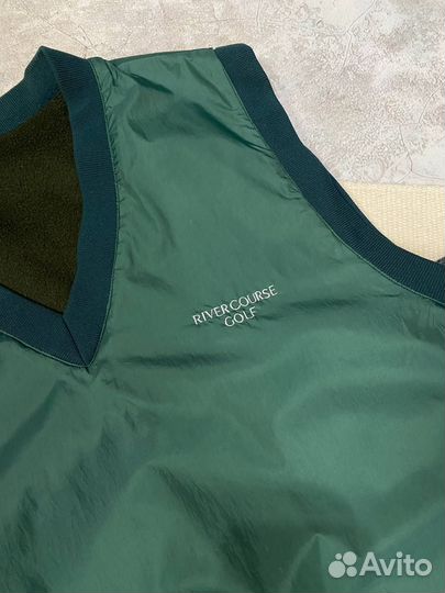 Винтажный нейлоновый жилет с флисовой подкладкой