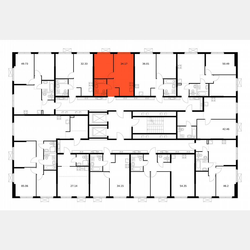 1-к. квартира, 34,2 м², 11/12 эт.