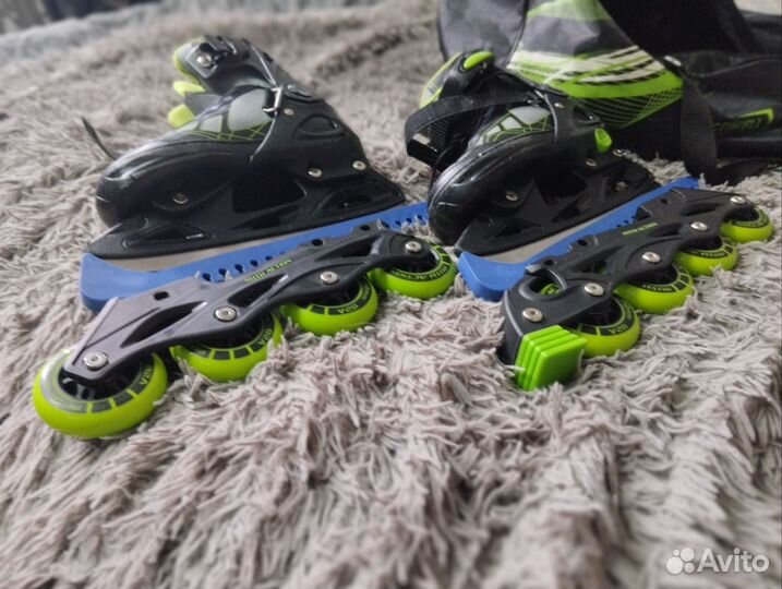 Выдвижные Роликовые коньки 2в1