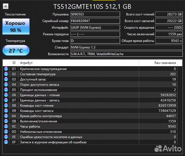 Ssd m2 nvme 512gb Transcend MTE110S