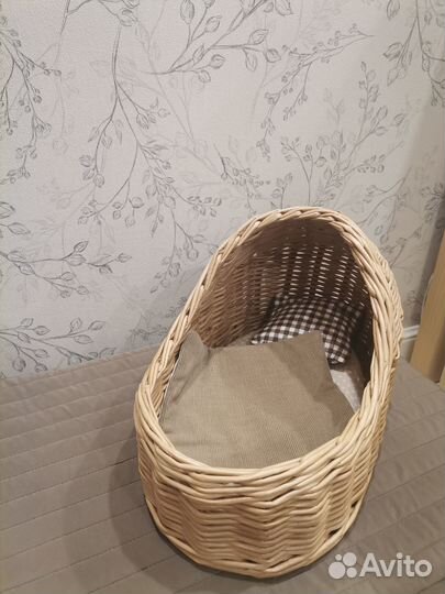 Люлька для кукол плетеная