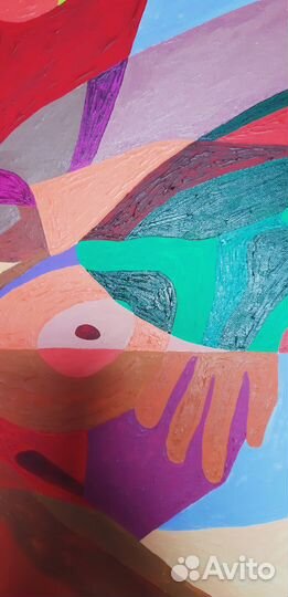 Картина абстракция. 100 лен, дерево