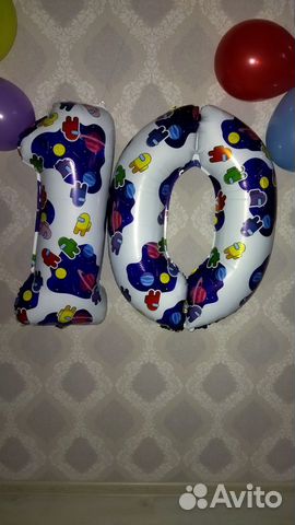 Шар фольга цифра 10 на День Рождения