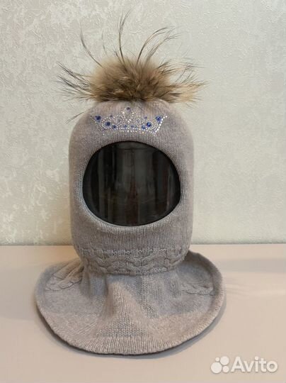 Шапка шлем для девочки 50 52