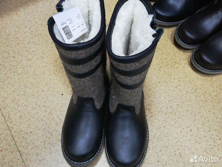 Сапоги войлочные унты Полярник натуральный мех