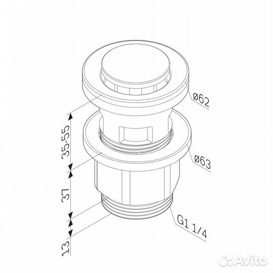 F0700P00 донный клапан, нажимной, хром, шт