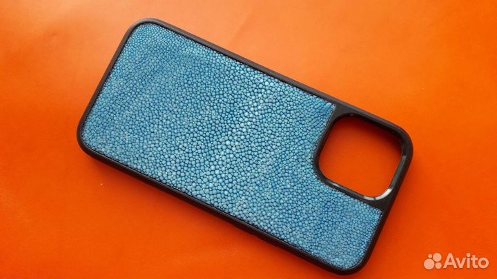 Чехол телефона iPhone 12 13про макс из кожи ската