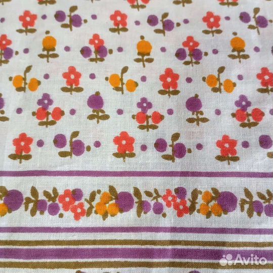 Ткань советского времени с принтом москва 80