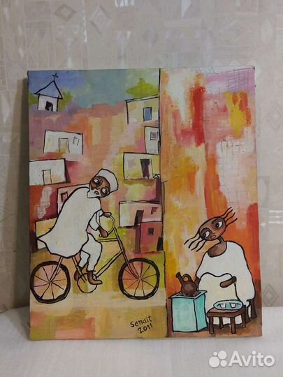 Картина маслом на холсте. Ручная работа. Африка