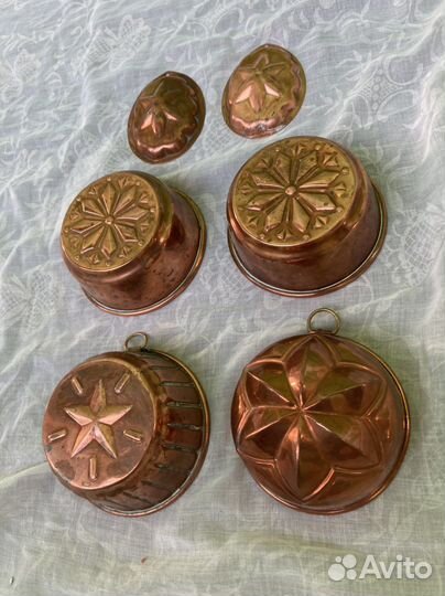 Формочка для выпечки медь звезда, снежинка