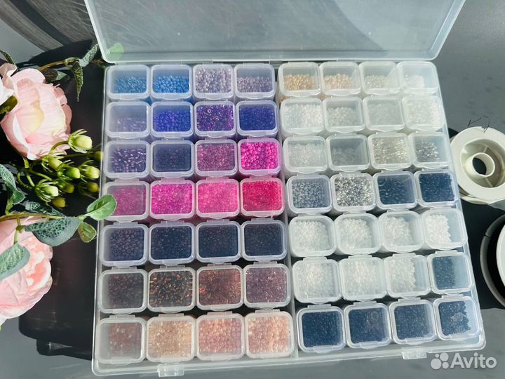 Набор бисера, леска, проволока