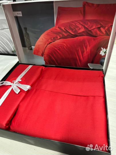 Гладко однотонное постельное белье Сатин Турция