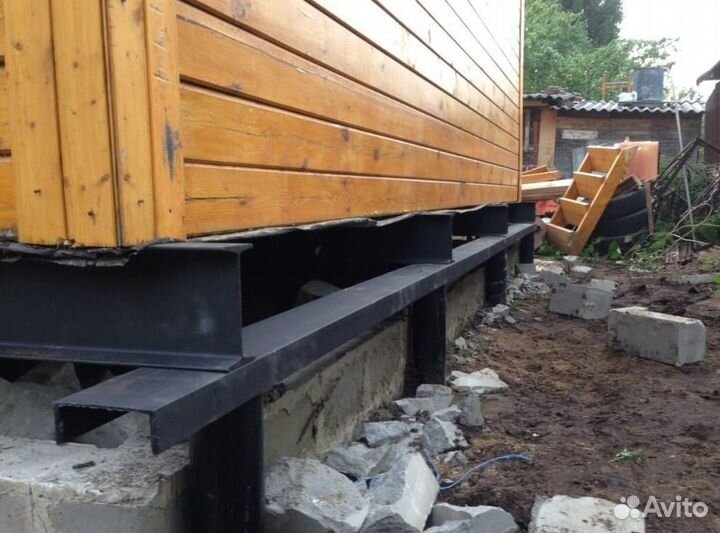 Замена венцов, полов, подьем домов