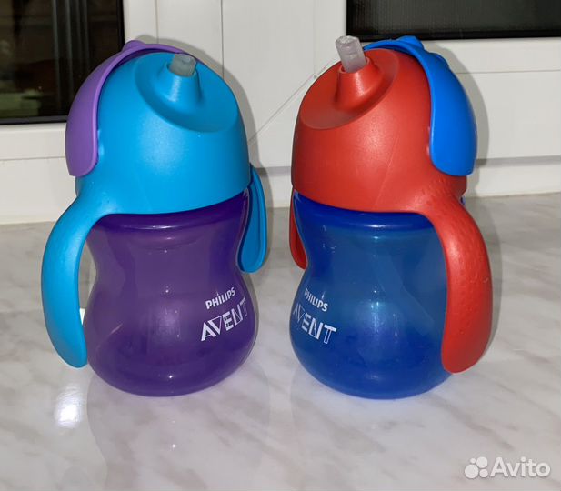 Поильники непроливайки Avent Авент с трубочкой