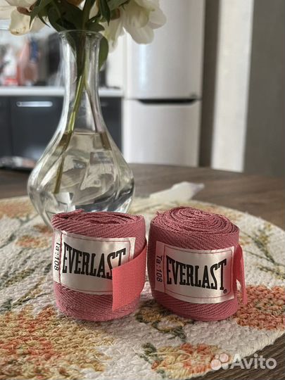 Бинты для бокса Everlast розовые женские