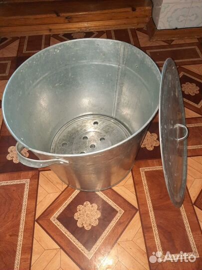 Выварка, ведро и таз металлические оцинкованные