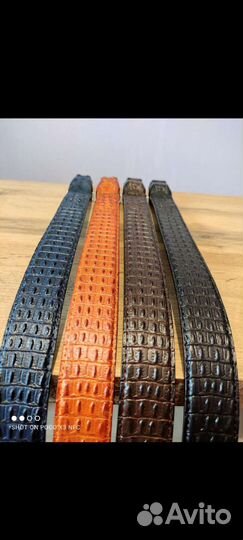 Кожаный ремень с головой аллигатора