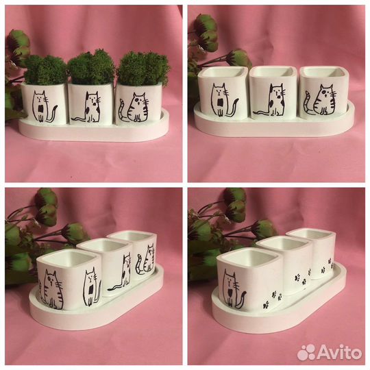 Кашпо ваза из гипса