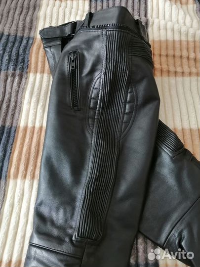 Мото штаны кожаные