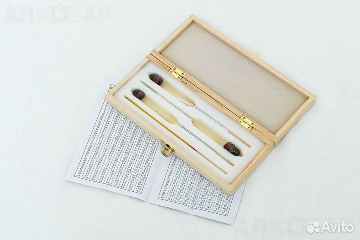 Набор лабораторных спиртомеров асп-3 в кейсе