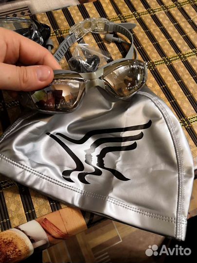 Набор для плавания. Очки, шапочка, Беруши, зажим