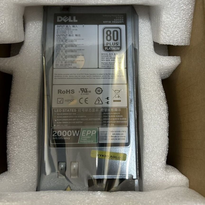 [0XYK93] Блок Питания Dell 2000w Eppd2000e-S2