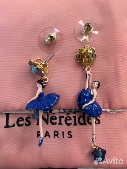 Серьги Les Nereides балерины в синем