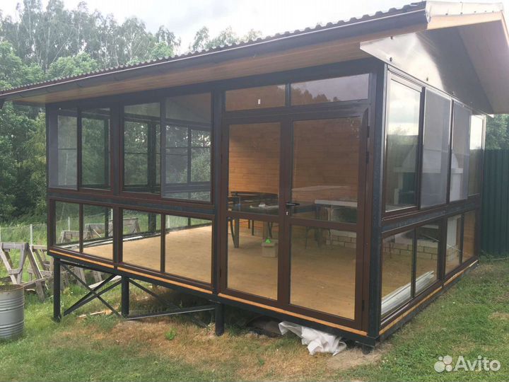 Остекление частного дома бани беседки веранды