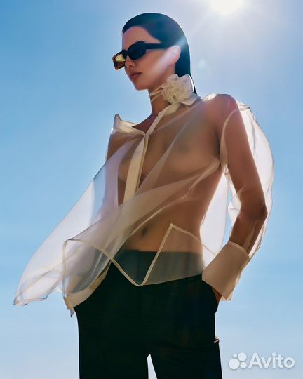 Шелковая блуза love republic с розой на шею