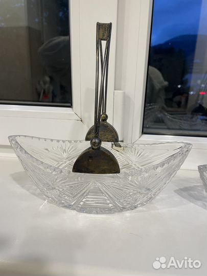 Ваза конфетница хрустальная