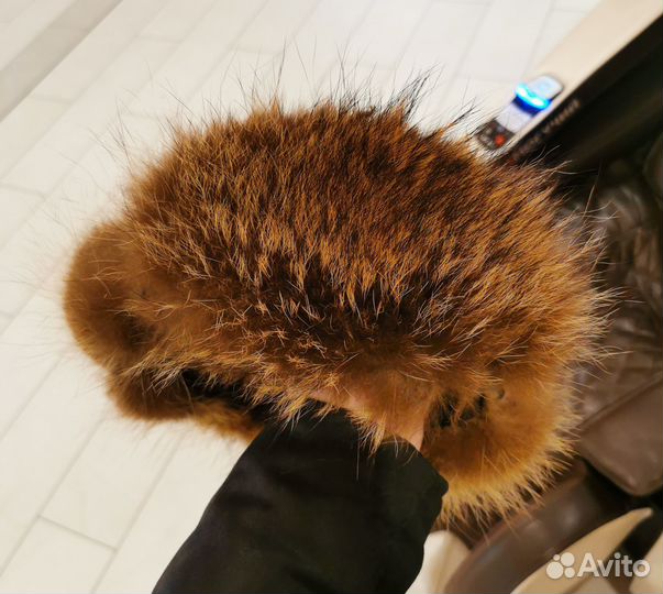 Мужская шапка меховая кожаная