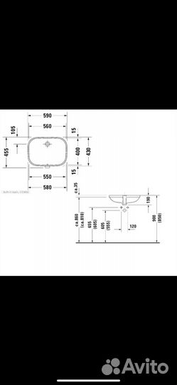 Duravit D-Code Раковина встраиваемая
