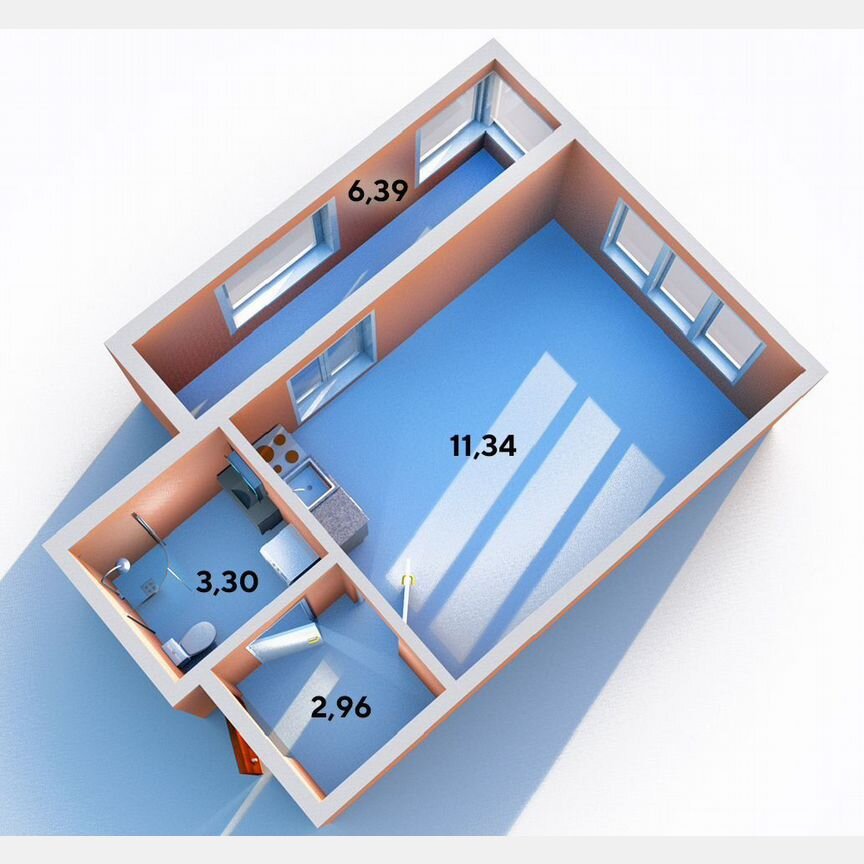 Квартира-студия, 23,9 м², 8/12 эт.