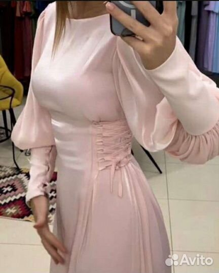 Вечернее платье 46 размера розовое