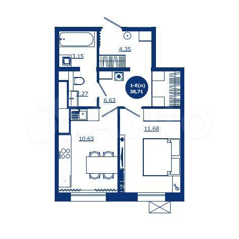 1-к. квартира, 38,7 м², 11/17 эт.