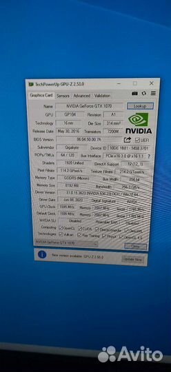 Видеокарта Gigabyte gtx 1070 8gb