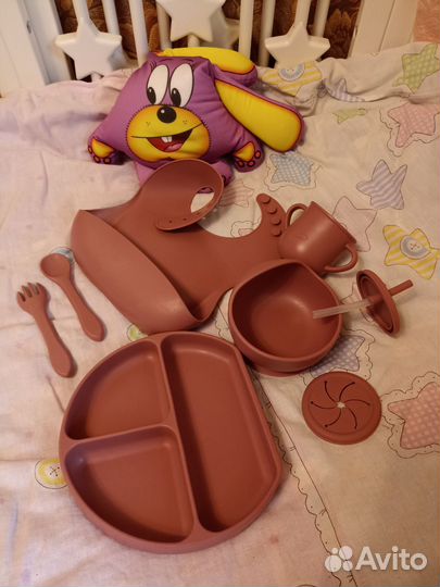 Силиконовая детская посуда