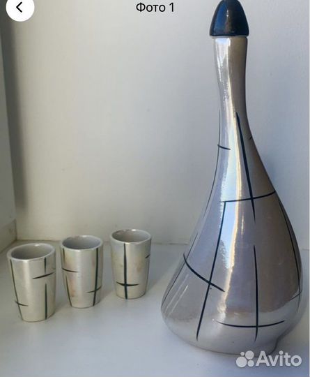 Штоф Гусыня и три стопки. Винтаж