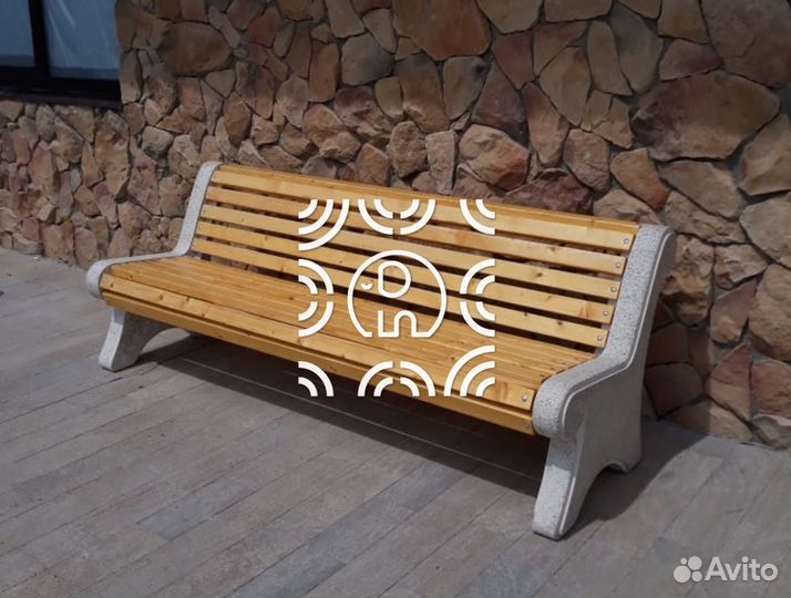 Скамья из бетона классик от производства