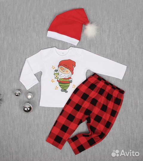 Костюм на малыша новогодний хлопок 62, 68, 74 р-ры