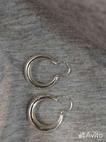 Серьги калачи СССР 875 проба