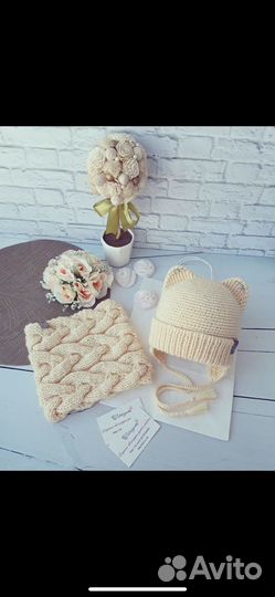 Комплект шапка и снуд для девочки 2-5.5 лет