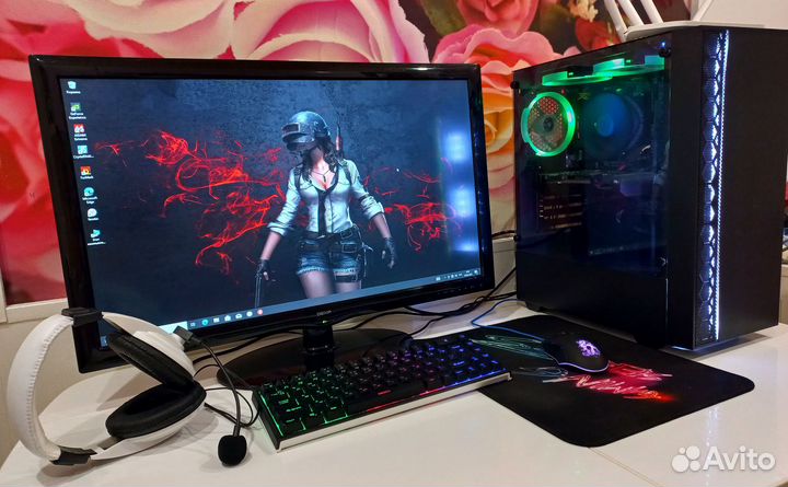 Игровой пк 4ядра,16озу,ssd500,rx580-8gb,моник