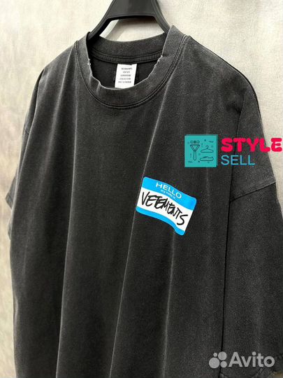 Vetements футболка оверсайз варенка (Hello my name